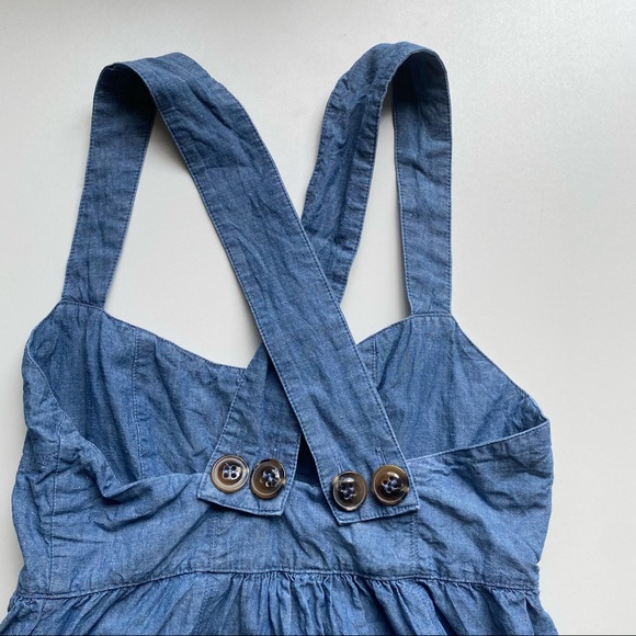 Free People Mini Chambray Dress Size 6 - Picture 6 of 11
